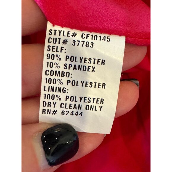 Nicole Miller Dress Women 10 Red Crepe Off Shoulder Pleated Sleeve Ruched Gown - Picture 12 of 13